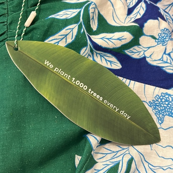 Farm Rio Soft Garden Linen Blend Puff Sleeve Mini Dress Floral Blue NWT Size XS - Picture 14 of 16